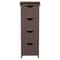 Freestanding Bathroom Floor Cabinet Brown Wood Side Organizer With 4 Spacious Drawers Durable MDF S