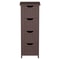 Freestanding Bathroom Floor Cabinet Brown Wood Side Organizer With 4 Spacious Drawers Durable MDF S