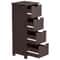 Freestanding Bathroom Floor Cabinet Brown Wood Side Organizer With 4 Spacious Drawers Durable MDF S