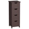 Freestanding Bathroom Floor Cabinet Brown Wood Side Organizer With 4 Spacious Drawers Durable MDF S
