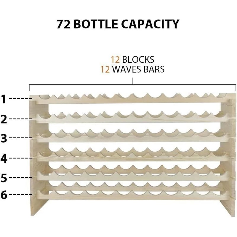 Wine Rack Storage Stand Bottles Stackable Modular Design Holds Bottles Easy Assembly Customizable F 5