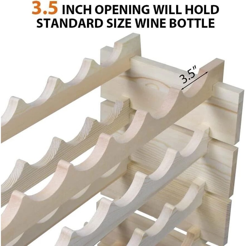 Wine Rack Storage Stand Bottles Stackable Modular Design Holds Bottles Easy Assembly Customizable F 6
