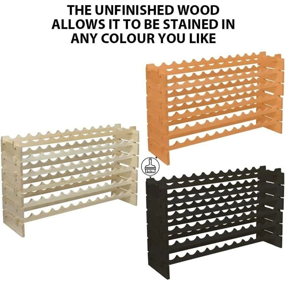 Wine Rack Storage Stand Bottles Stackable Modular Design Holds Bottles Easy Assembly Customizable F 7