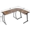 Brown L Shaped Desk Corner Computer Desk PC Laptop Table Spacious Workstation For Home Office 1