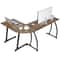 Brown L Shaped Desk Corner Computer Desk PC Laptop Table Spacious Workstation For Home Office 12