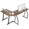 Brown L Shaped Desk Corner Computer Desk PC Laptop Table Spacious Workstation For Home Office 12