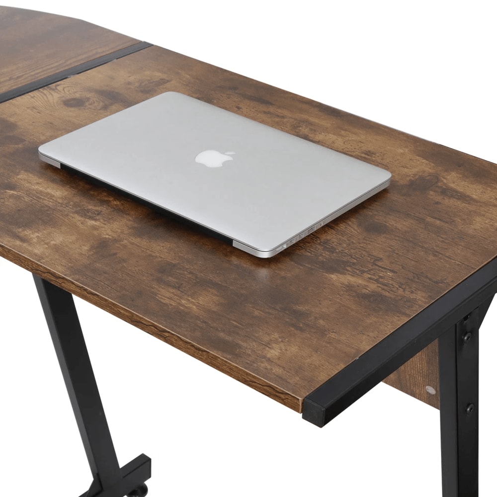 Brown L Shaped Desk Corner Computer Desk PC Laptop Table Spacious Workstation For Home Office 14