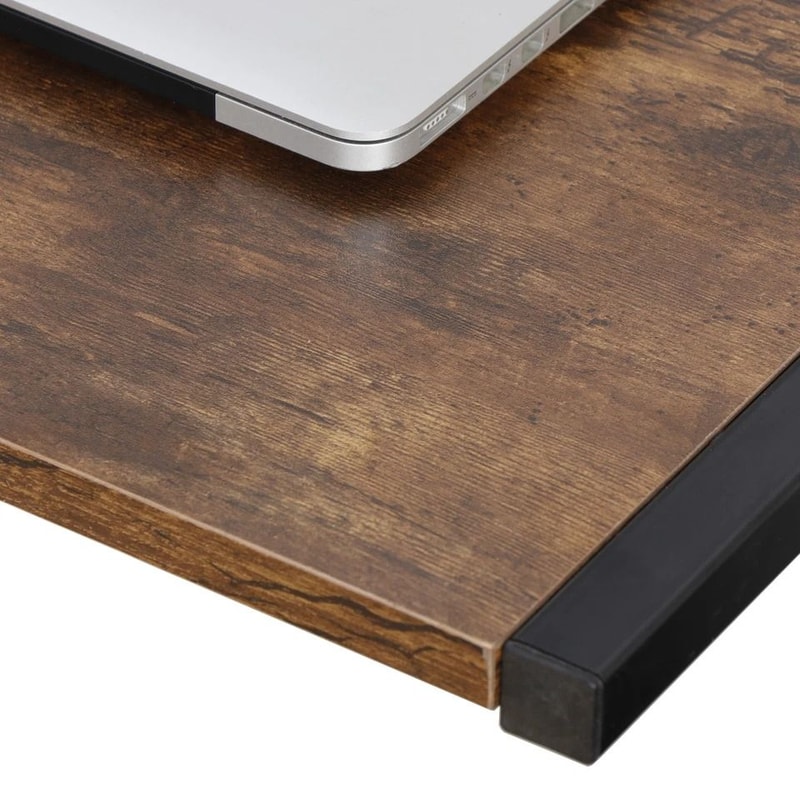 Brown L Shaped Desk Corner Computer Desk PC Laptop Table Spacious Workstation For Home Office 8