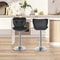 PU Leather Swivel Bar Stools Adjustable Shell Back Counter Height Comfortable HighQuality Steel Foo 9