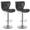PU Leather Swivel Bar Stools Adjustable Shell Back Counter Height Comfortable HighQuality Steel Foo 3