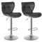 PU Leather Swivel Bar Stools Adjustable Shell Back Counter Height Comfortable HighQuality Steel Foo 3
