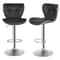 PU Leather Swivel Bar Stools Adjustable Shell Back Counter Height Comfortable HighQuality Steel Foo 0