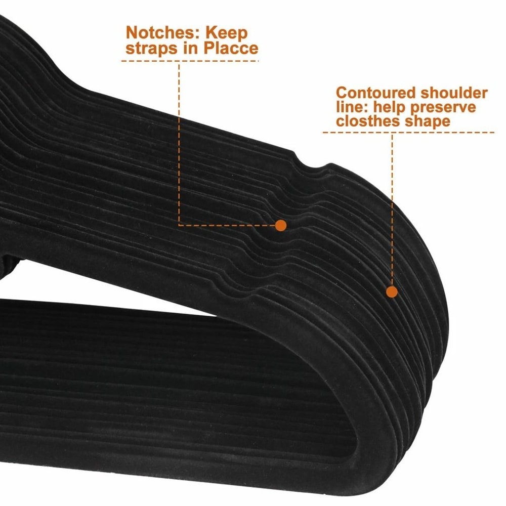 Premium NonSlip Velvet Hangers Set For Suits Shirts Pants With Tie Bar For Scarves Belts 2