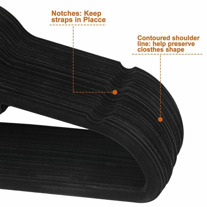 Premium NonSlip Velvet Hangers Set For Suits Shirts Pants With Tie Bar For Scarves Belts 2