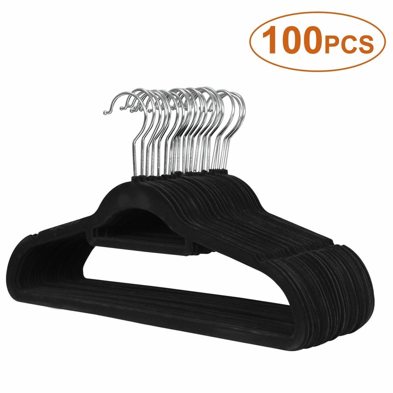 Premium NonSlip Velvet Hangers Set For Suits Shirts Pants With Tie Bar For Scarves Belts 7
