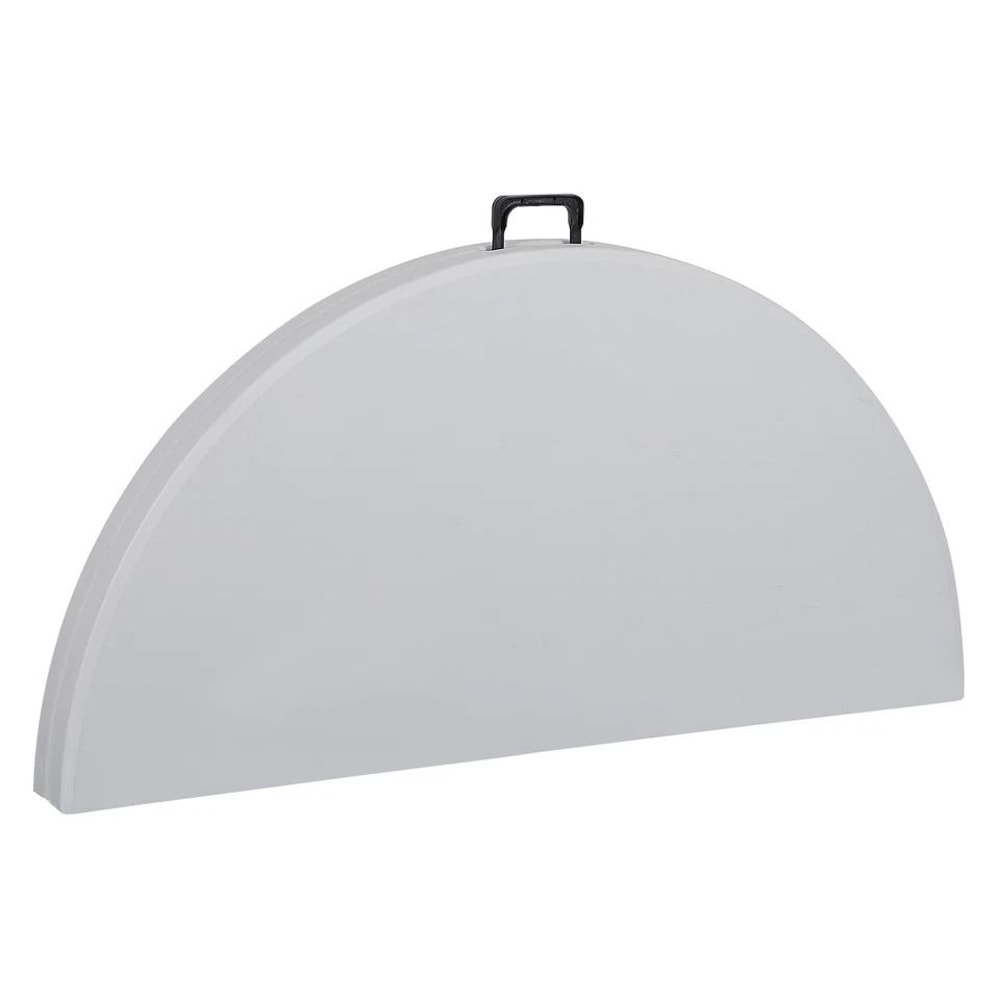 White Round Foldable Table Portable With Carry Handle Easy Storage For Travel 2