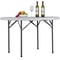 White Round Foldable Table Portable With Carry Handle Easy Storage For Travel 3