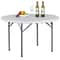 White Round Foldable Table Portable With Carry Handle Easy Storage For Travel 4