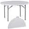 White Round Foldable Table Portable With Carry Handle Easy Storage For Travel 8