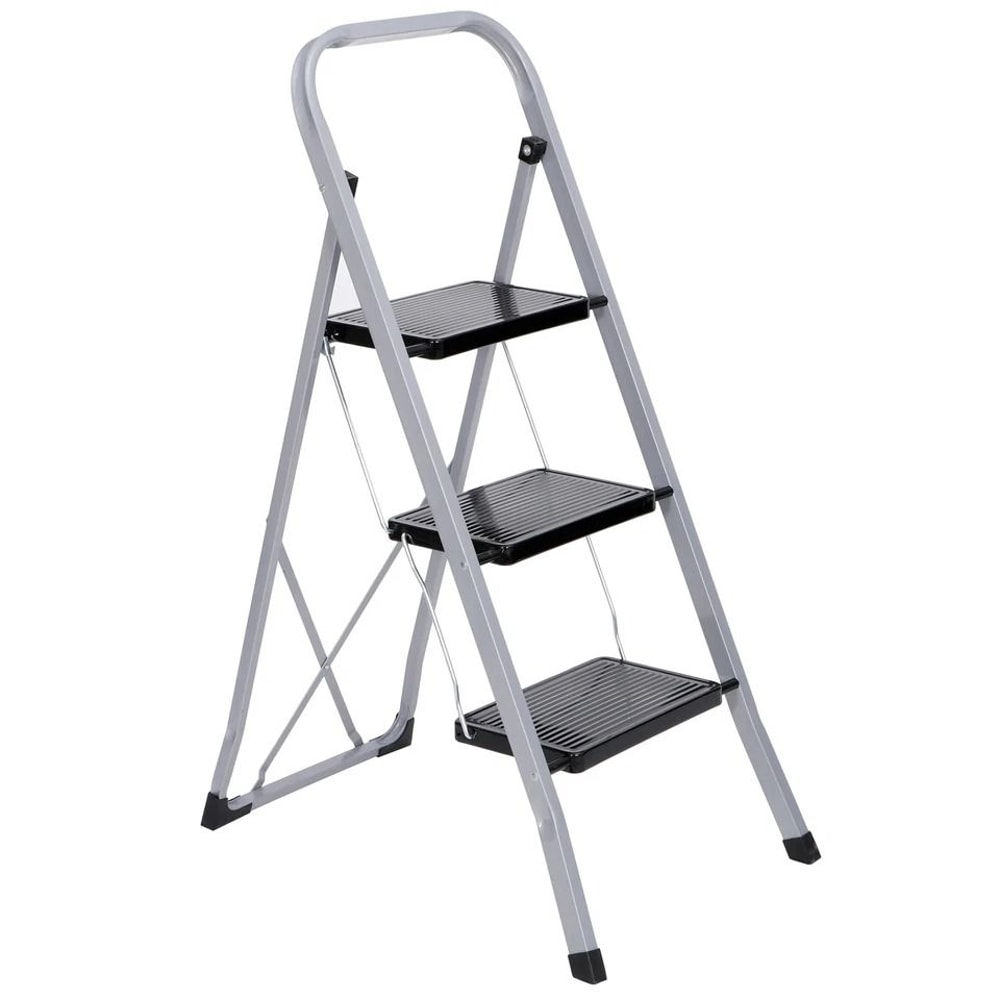 Folding Ladder With NonSlip Steps Safety Tread Heavy Duty SpaceSaving For Kitchen Home Use 2