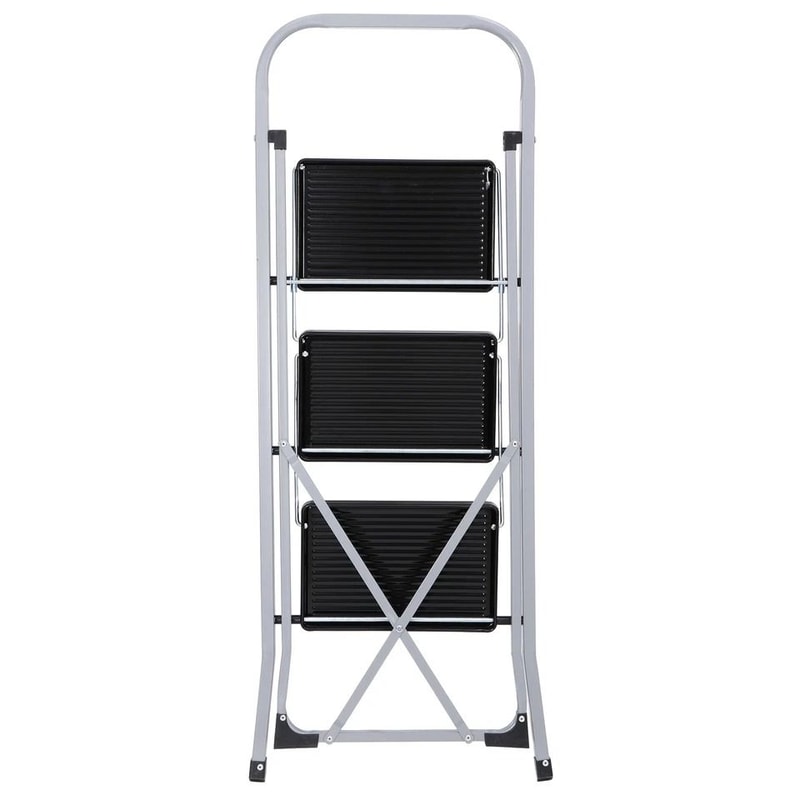 Folding Ladder With NonSlip Steps Safety Tread Heavy Duty SpaceSaving For Kitchen Home Use 4