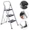 Folding Ladder With NonSlip Steps Safety Tread Heavy Duty SpaceSaving For Kitchen Home Use 0