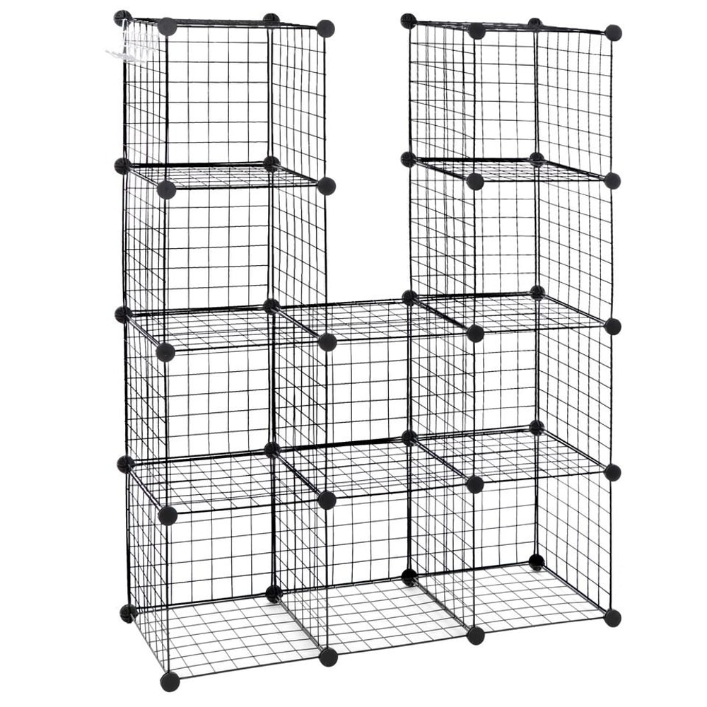 DIY Wire Storage Cubes Organizer MultiFunctional Shelves Wardrobe Bookcase For Home Office 11