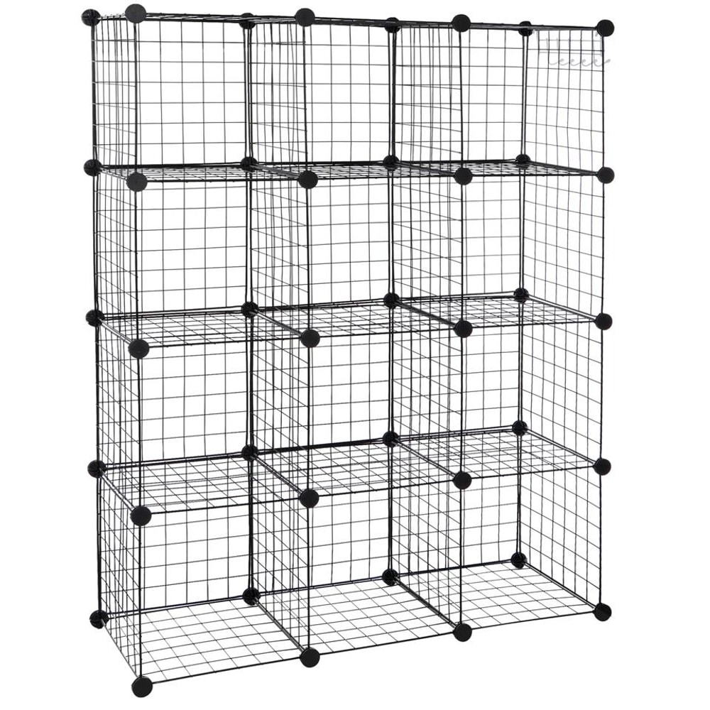 DIY Wire Storage Cubes Organizer MultiFunctional Shelves Wardrobe Bookcase For Home Office 6
