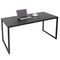 Black Home Office Desk Writing Desk With Steel Frame Espresso Studio Computer Desk Large Work Space 1