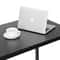 Black Home Office Desk Writing Desk With Steel Frame Espresso Studio Computer Desk Large Work Space 3