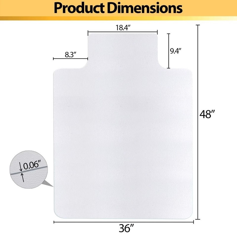 Clear Office Chair Mat Thicken PVC Floor Protector Rectangular Design Durable SlipResistant For Ha 3