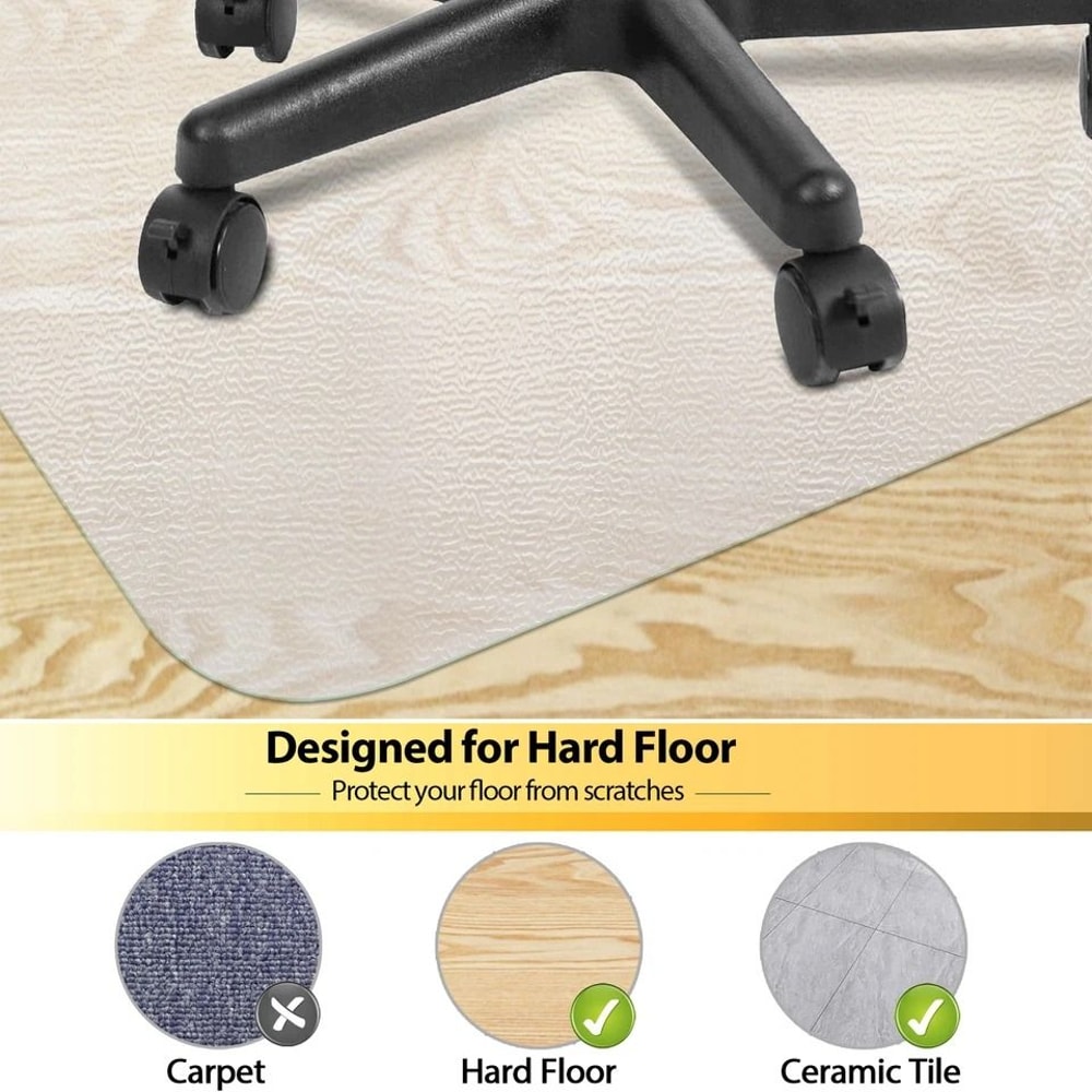 Clear Office Chair Mat Thicken PVC Floor Protector Rectangular Design Durable SlipResistant For Ha 4
