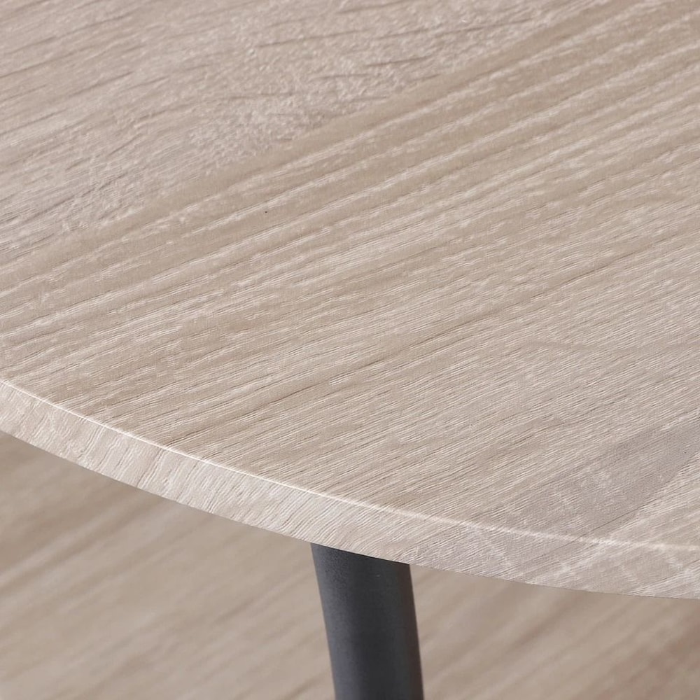 Industrial Round Side Table Retro End Table With Storage Stable MDF Metal Frame For Living Room Bed 1