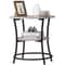 Industrial Round Side Table Retro End Table With Storage Stable MDF Metal Frame For Living Room Bed 4