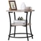 Industrial Round Side Table Retro End Table With Storage Stable MDF Metal Frame For Living Room Bed 4