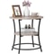Industrial Round Side Table Retro End Table With Storage Stable MDF Metal Frame For Living Room Bed 5