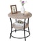 Industrial Round Side Table Retro End Table With Storage Stable MDF Metal Frame For Living Room Bed 6