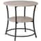Industrial Round Side Table Retro End Table With Storage Stable MDF Metal Frame For Living Room Bed 7