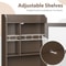 Wood Bathroom Floor Cabinet Over Toilet Space Saver Storage Shelf Rack Brown Adjustable Shelves 3