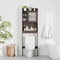 Wood Bathroom Floor Cabinet Over Toilet Space Saver Storage Shelf Rack Brown Adjustable Shelves 8