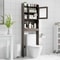 Wood Bathroom Floor Cabinet Over Toilet Space Saver Storage Shelf Rack Brown Adjustable Shelves 0