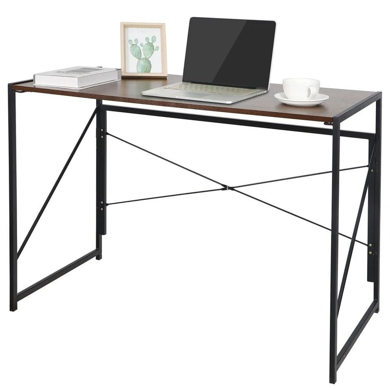 Industrial Modern Foldable Computer Desk Modern Simple Writing Desk For Home Office Compact Study T 0