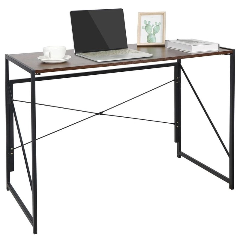Industrial Modern Foldable Computer Desk Modern Simple Writing Desk For Home Office Compact Study T 3