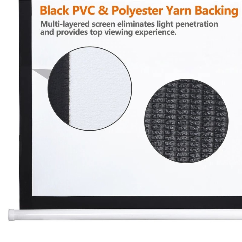 White Portable Projector Screen HD Home Theater Movie Viewing Easy Wall Or Ceiling Mount 5