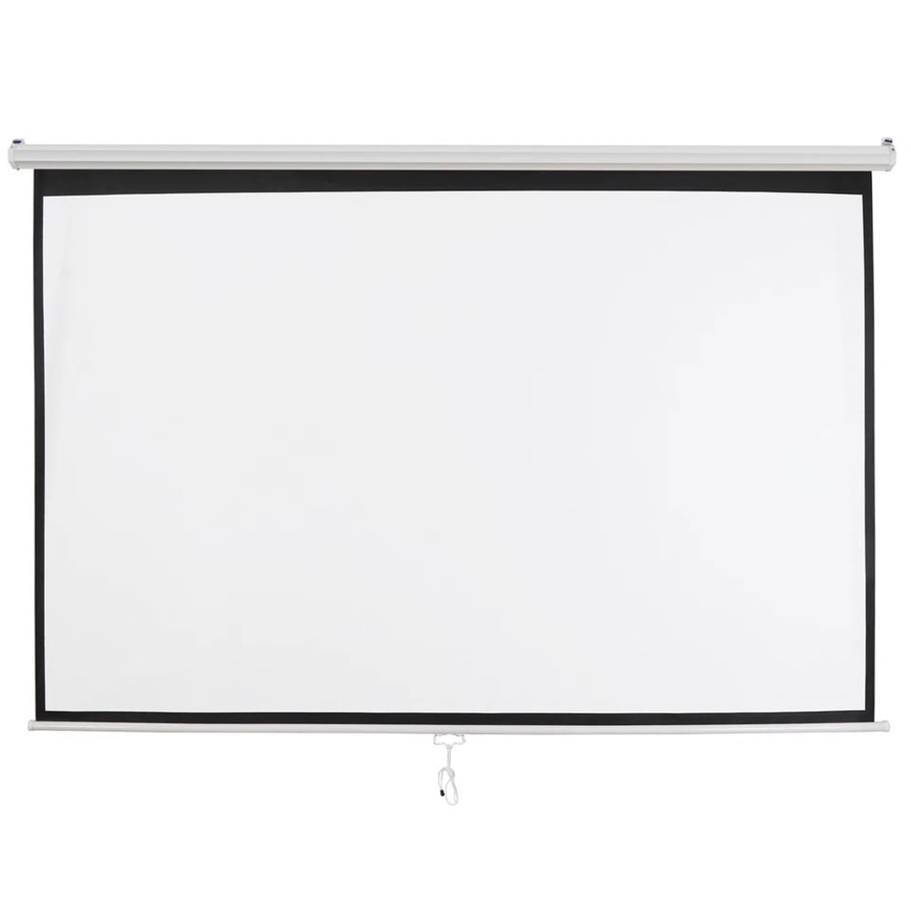 White Portable Projector Screen HD Home Theater Movie Viewing Easy Wall Or Ceiling Mount 7