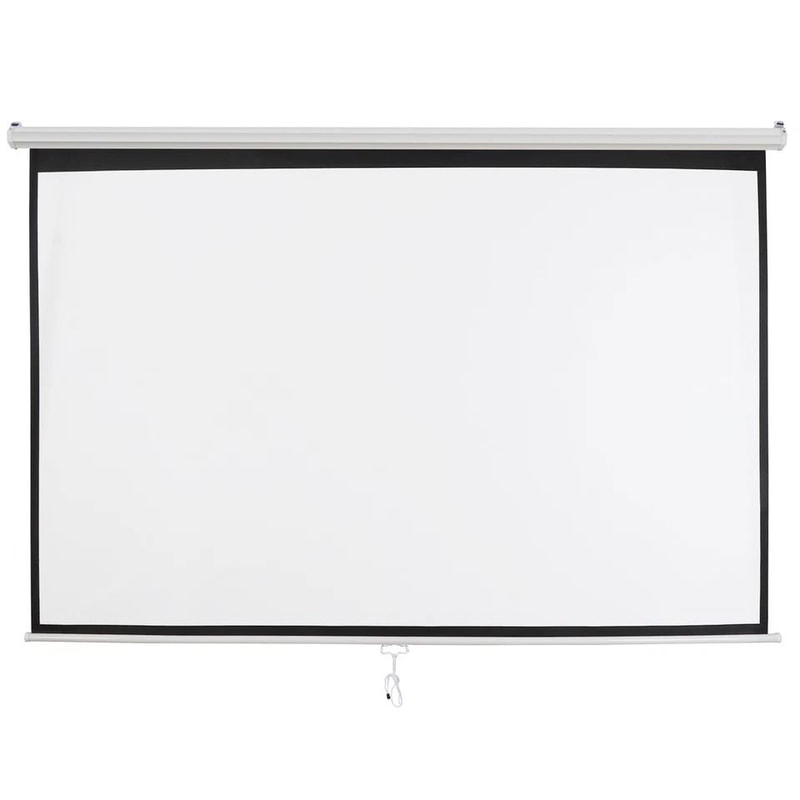 White Portable Projector Screen HD Home Theater Movie Viewing Easy Wall Or Ceiling Mount 7