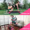 Adjustable Exercise Stepper Fitness Aerobic Step With Pink Risers AntiSlip Platform For Cardio And