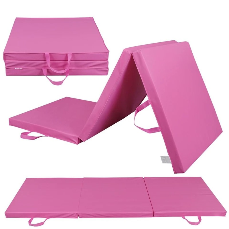 Thick Pink Folding Mat Gymnastics Panel For Gym Workout Foam Fitness Exercise Mat Portable Durable 4