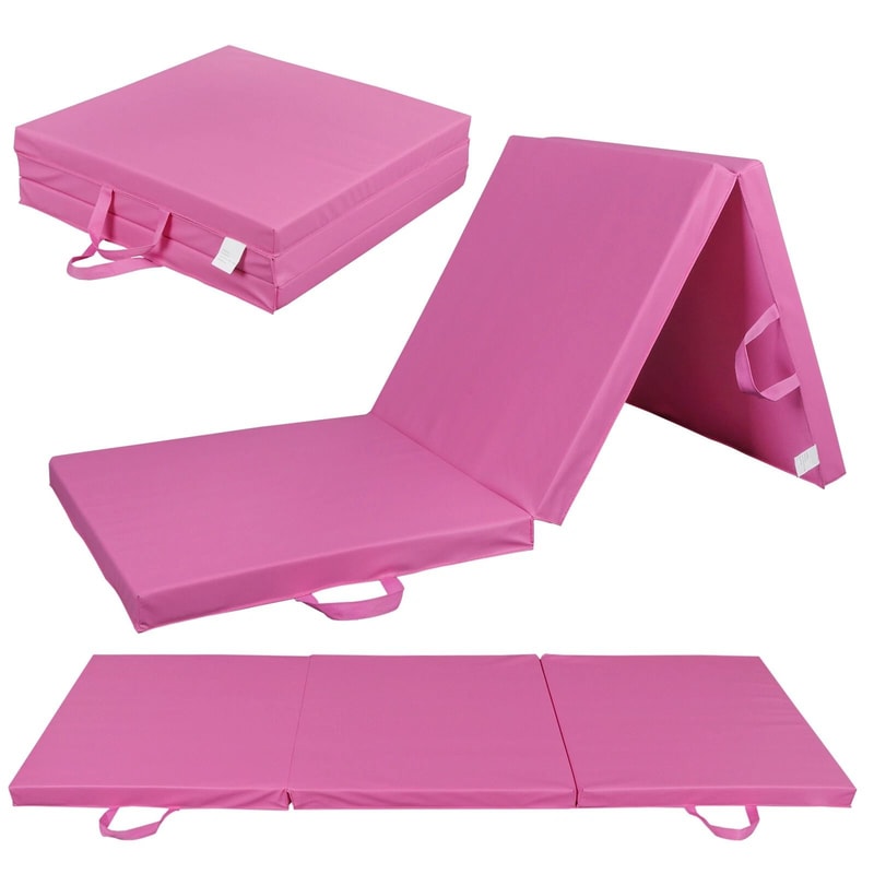 Thick Pink Folding Mat Gymnastics Panel For Gym Workout Foam Fitness Exercise Mat Portable Durable 6