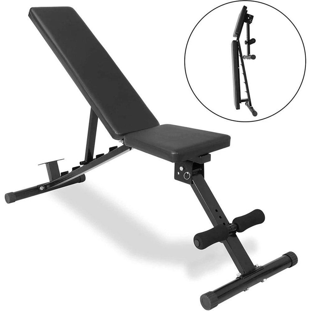 Heavy Duty Adjustable Weight Lifting Bench Six Position Utility Training Bench Foldable Exercise Be